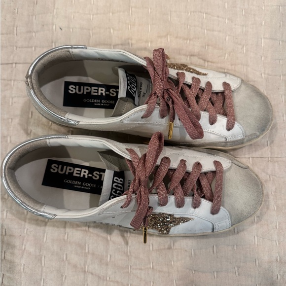Golden Goose Superstars with Gold Glitter Star - Picture 7 of 12